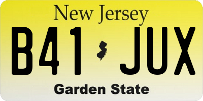 NJ license plate B41JUX