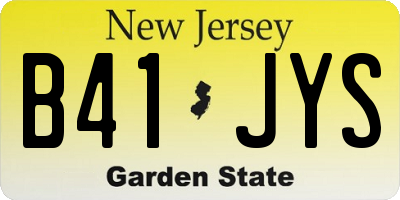 NJ license plate B41JYS