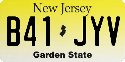 NJ license plate B41JYV