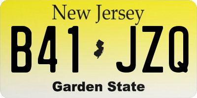 NJ license plate B41JZQ