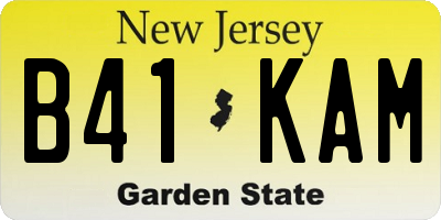 NJ license plate B41KAM
