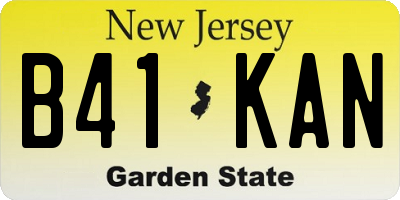 NJ license plate B41KAN