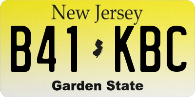 NJ license plate B41KBC