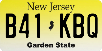 NJ license plate B41KBQ