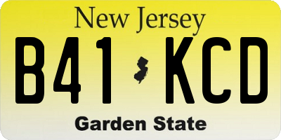 NJ license plate B41KCD