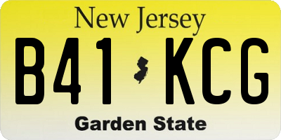 NJ license plate B41KCG