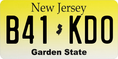 NJ license plate B41KDO