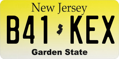 NJ license plate B41KEX