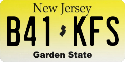 NJ license plate B41KFS