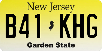 NJ license plate B41KHG