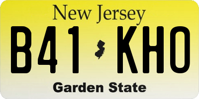 NJ license plate B41KHO
