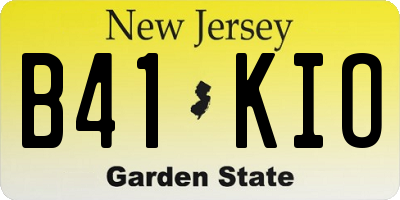 NJ license plate B41KIO