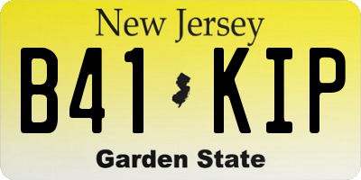 NJ license plate B41KIP