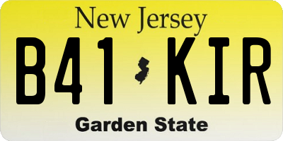 NJ license plate B41KIR
