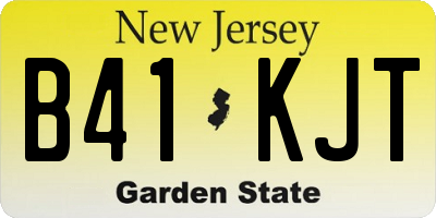 NJ license plate B41KJT