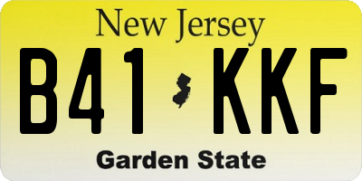 NJ license plate B41KKF