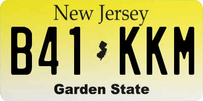 NJ license plate B41KKM
