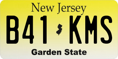 NJ license plate B41KMS