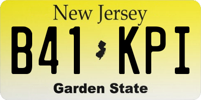 NJ license plate B41KPI