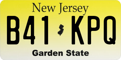 NJ license plate B41KPQ
