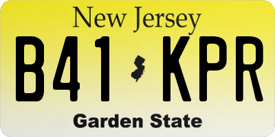 NJ license plate B41KPR