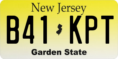 NJ license plate B41KPT