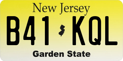 NJ license plate B41KQL