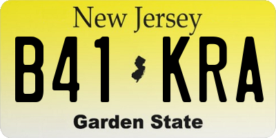 NJ license plate B41KRA