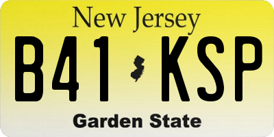 NJ license plate B41KSP