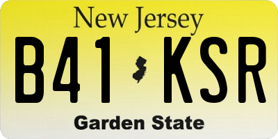 NJ license plate B41KSR