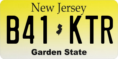 NJ license plate B41KTR