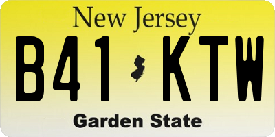 NJ license plate B41KTW