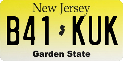 NJ license plate B41KUK