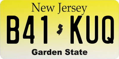 NJ license plate B41KUQ