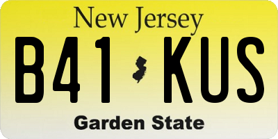 NJ license plate B41KUS