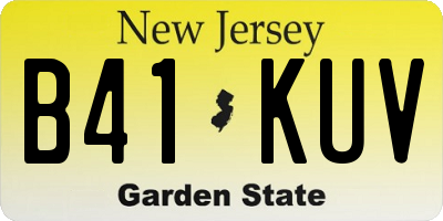NJ license plate B41KUV
