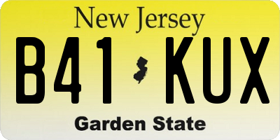 NJ license plate B41KUX