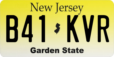 NJ license plate B41KVR