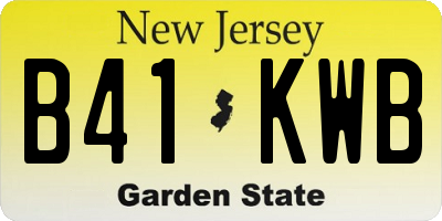 NJ license plate B41KWB