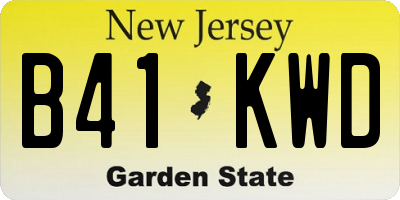 NJ license plate B41KWD