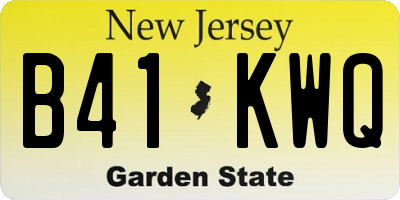 NJ license plate B41KWQ
