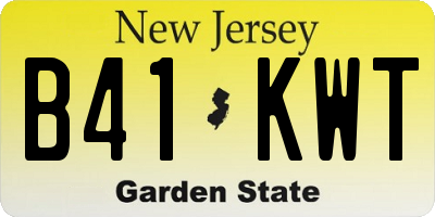 NJ license plate B41KWT