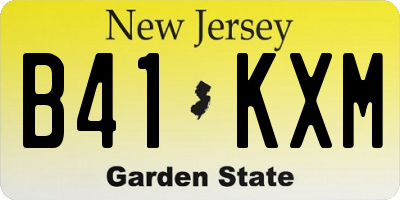 NJ license plate B41KXM