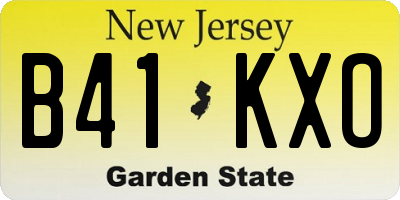NJ license plate B41KXO