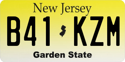 NJ license plate B41KZM
