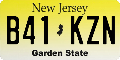 NJ license plate B41KZN