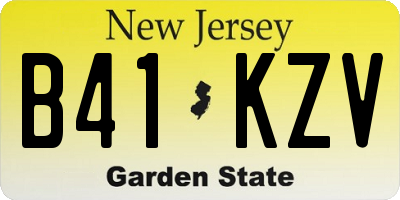 NJ license plate B41KZV