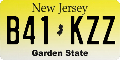 NJ license plate B41KZZ