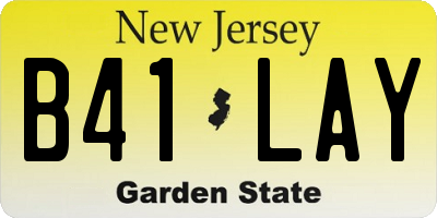 NJ license plate B41LAY