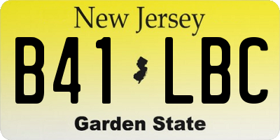 NJ license plate B41LBC